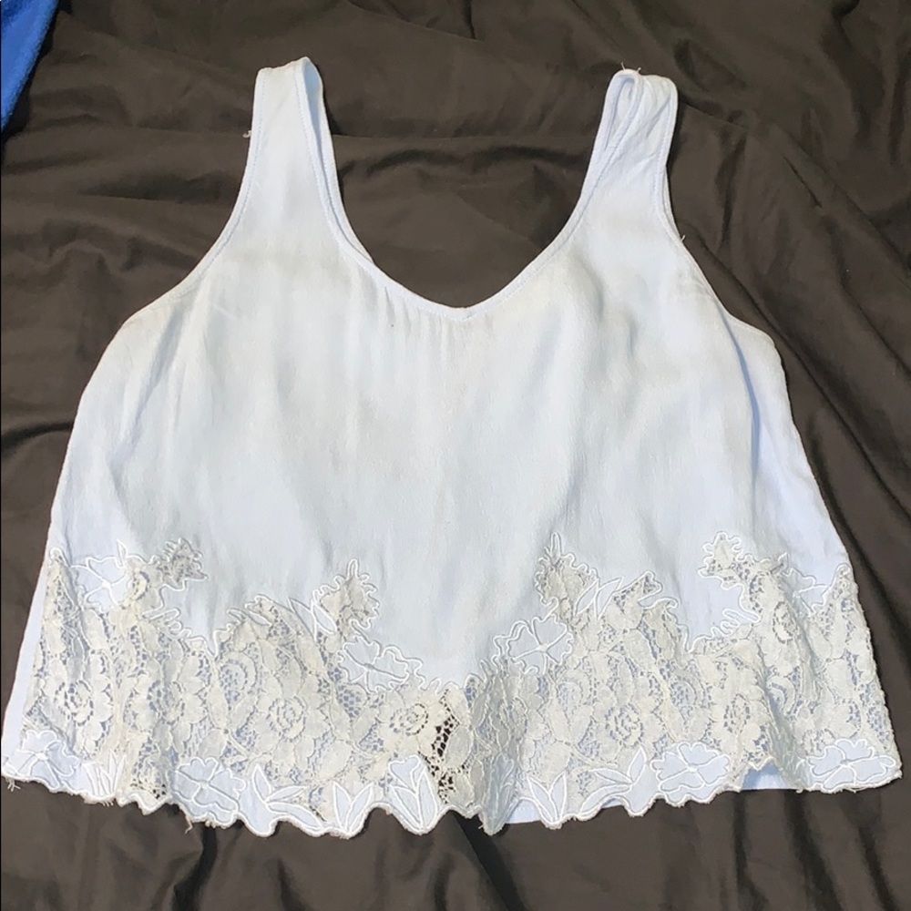 Baby blue cropped tank top